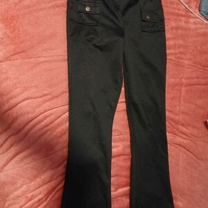 Joey B Womens Black Flared Pants with Front Pocket Detail